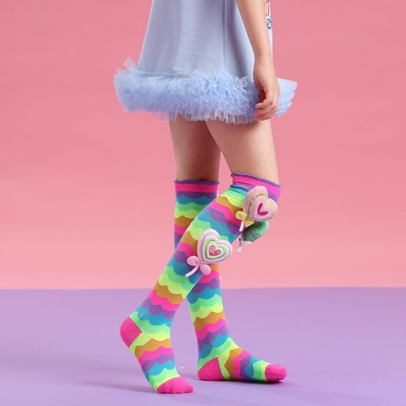 Crazy socks for kids Cute girl socks girls wacky Funky Stretch Mid to High Novel - Picture 3 of 12